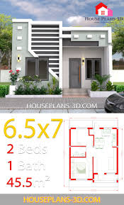 Small House Design 6 5x7 With 2 Bedrooms Full Plans House Plans 3d In 2020 Small House Design Plans Small House Design House Front Design