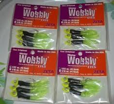 Details About Crappie Jig Hks 4 Packs Mister Wobbly Eyes Chart Black Chart 1 32oz 6 Eyes Move