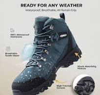 Foxelli Men's Hiking Boots – Waterproof Breathable & Lightweight Suede  Leather Hiking Boots for Men