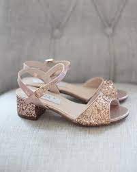 Adidas originals women's cloudfoam advantage sneaker. Rose Gold Rock Glitter Block Heel Sandals Girls Wedding Shoes Gold Wedding Shoes Rose Gold Wedding Shoes