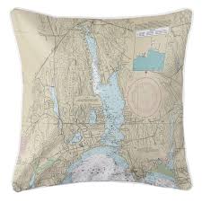 Ct Niantic Ct Nautical Chart Lumbar Pillow Nautical