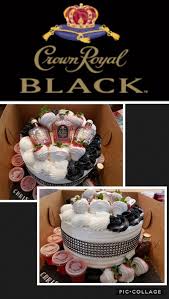 Birthday Cake Jello Shots Recipe Crown Royal Black Theme Birthday Cake Black White Buttercream Silver And Black Bling Covered Berries Je Baked Dessert Recipes Cake Crown Royal Cake