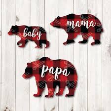 Free mama bear family svg cut file below you will see a preview of what the mama bear family svg cut file will look like. Buffalo Plaid Bear Family Svg And Dxf Cut Files High Quality Premium Design