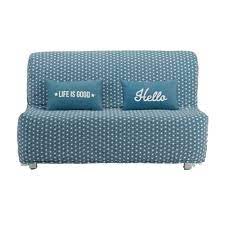 La banquette bz tissu bleu canard de la collection venus est proposée pour un couchage de 140 par 200 cm. Housse De Canape Bz Bleu Canard Imprime Etoiles Elliot Maisons Du Monde