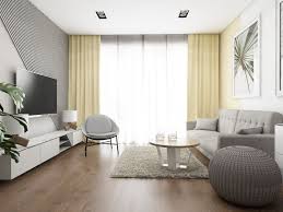 20 quadratmeter wohnzimmer graues sofa gelbe vorhange flachbildfernseher wand house living room remodel living room room remodeling