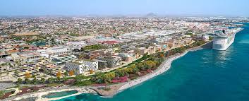 Satellite image of oranjestad, aruba and near destinations. Port City Oranjestad Aruba Ports Authority