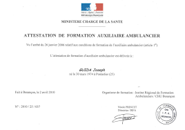 Lettre de souhait formation ambulancier. Auxiliaire Ambulancier Formation
