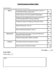 Is speaking from a pulpit. Choral Rubrics Worksheets Teachers Pay Teachers