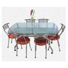 Simply stylish and sophisticated, the cordelia dining table features a sleek modern design to enhance any room. Bhopal Steel Stainless Steel Glass Dining Table Rs 18000 Set Id 14114540430