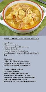 Slow Cooker Chicken And Dumpling Chicken Crockpot Recipes Recipes Crockpot Dishes