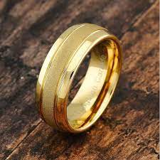 Tungsten Rings For Men Women Gold Wedding Band Sandblasted Finish Dome Edge Sizes 8 16 Walmart Com Tungsten Mens Rings Rings For Men Gold Wedding Band