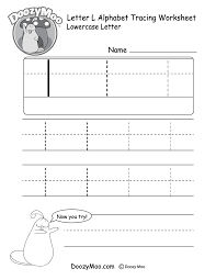 L'alphabet online activity for debutant. Lowercase Letter L Tracing Worksheet Doozy Moo
