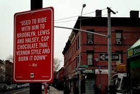 Street Artist Posts Rap Lyric Signs Around New York City Hip Hop Lyrics Street Signs Rap Quotes