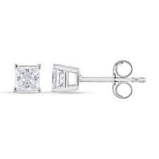 14k rose gold over silver 1/10 carat t.w. 0 47 Ct T W Princess Diamond Stud Earrings In 14k Gold I I1 Sam S Club
