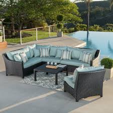 Northridge 6 Piece Rattan Sunbrella Sectional Seating Group In 2020 Wicker Patio Sectional Patio Furniture Sets Aluminum Patio Furniture
