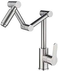 Kitchen pot filler folding faucet brass double joint swing arm sink faucet articulating wall mount two handle brushed brass. Pinchu Deck Mounted Pot Filler Tap Stainless Steel Single Lever Handle Kitchen Bath Tap Commercial Folding Hot And Cold Water Pot Filler Amazon De Shoes Bags