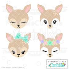 Download Cute Deer Face Svg Files Clipart For Cricut Silhouette Cutting Machines