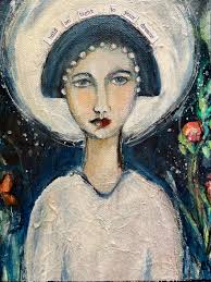 Portrait of girl in the Moon light. Title “moonlight becomes her”. 8x8