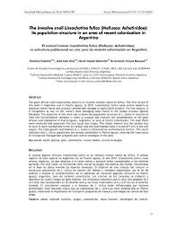 The invasive snail Lissachatina fulica (Mollusca: Achatinidae): Its  population structure in an area of recent colonization in Argentina