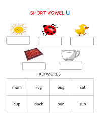 short vowel sound u worksheet