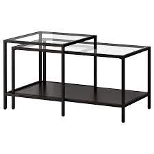 Hong kong and macau 1 x lack side table article no: Vittsjo Nesting Tables Set Of 2 Black Brown Glass 35 3 8x19 5 8 Ikea Ikea Couchtisch Couchtisch Glas Metall Coole Couchtische