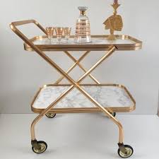 retro vintage foldable hostess trolley desserte pliante table roulante effet marbre et or free delivery livraison g mobilier de salon meuble vintage deco