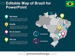 Fully editable outline map of brazil. Map Of Brazil For Powerpoint Presentationgo Com