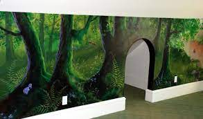 Forest Murals Enchanted Forest Playroom Custom Painted Murals By Utah Mural Artist Forest Mural Living Room Murals Playroom Mural