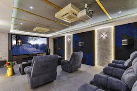 Home Theatre Design Ideas Inspiration Images January 2021 Houzz In The architects envisioned a home by applying principles of modern design, decluttering the space and interweaving it with traditional indian materials and artefacts that the clients brought in with them from their ancestral properties.