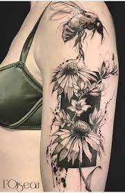 L Oiseau Flower Tattoo Bee Tattoo Tattoos Full Body Tattoo
