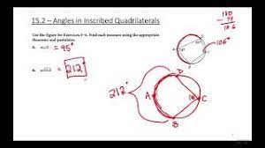 Recall the inscribed angle theorem (the central angle = 2 x inscribed angle). Geometry 15 2 Angles In Inscribed Quadrilaterals Youtube