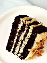 Chocolate Peanut Butter Mousse Cake With Peanut Praline And Caramel Sauce Peanut Butter Mousse Peanut Butter Mousse Cake