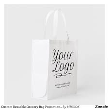 Custom Reusable Grocery Bag Promotional Logo Zazzle Com In 2020 Reusable Grocery Bags Promotional Bags Grocery Bag
