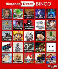 It may not have revealed everything we've been waiting to see, but there a. Nintendo Wire On Twitter With A New Nintendo Direct On The Way It S Time To Break Out The Bingo Cards