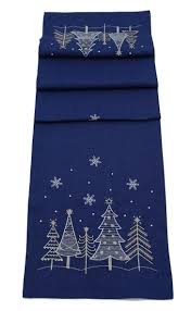 Winters Whisper Embroidered Christmas Table Runner 35cm X 190cm Runner Whisper Table In 2020 Christmas Table Runner Embroidered Table Runner Christmas Runner