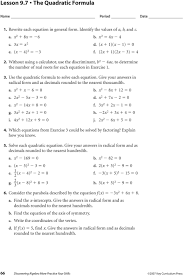 This lesson is designed for a math binder.students will learn: 8 6 Practice Factoring To Solve Quadratic Equations Form G