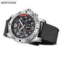 North Edge MACH 2 Men's Solar Watch | Stainless Steel Case, Luminous H