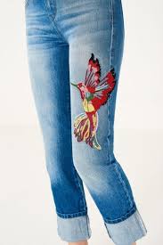 Blue Nakisli Normal Bel Boyfriend Crop Jean Geri Donusum Kiyafetler Trendler Kendin Yap Moda