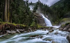 Green moss on cliffs with. Download Wallpapers Krimml Waterfalls Alps Mountain Waterfall Mountains Forest Waterfalls In Austria Krimmler Ache River Austria For Desktop Free Pictures For Desktop Free