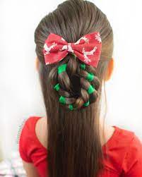 Christmas Hairstyle Ideas For Kids Follow Along Hairtodream Christmas Hairstyles Christmas Hair Braids For Kids