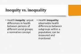 The causes of these minority. Monitoring Inequity In Health