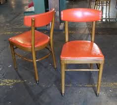 Orange Vinyl Seat And Back Thonet Dining Chair Dining Chairs Chair Dining