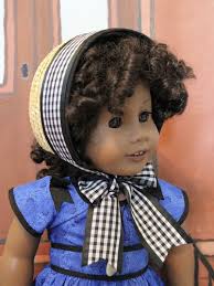American Girl Addy's BeForever Meet Bonnet Black & White Ribbon~AG tag  Accessory