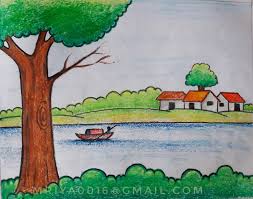 Scenery Painting Scenery Drawing For Kids Easy Scenery Drawing Art Drawings For Kids
