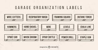 Compare prices on popular products in home storage. Set Of Garage Organization Labels Vector Download