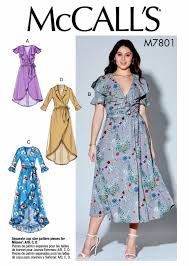 Sewing Pattern Wrap Dress Pattern Lined Wrap Dress Pattern Etsy In 2020 Wrap Dress Pattern Sewing Dresses Mccalls Patterns Dress