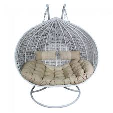xl double and a half hanging egg chair rattan wicker outdoor furniture white nerang 599 hanging egg chair hanging chair outdoor wicker furniture