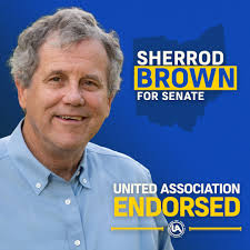 We're proud to endorse Sherrod Brown — a proven champion for union jobs,  Davis-Bacon, PLAs, and registered apprenticeships. We know where he  stands—and who he stands with: the UA's skilled members in