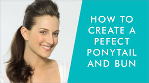 A hairstyle in which the hair is tied up high at the back of the head so that it hangs down like…. Professional Tutorial How To Create A Perfect Ponytail And Bun Youtube