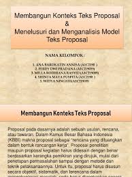 Hal yang perlu diulas dalam proposal pada bagian dasar pemikiran adalah… a. Bahasa Indonesia